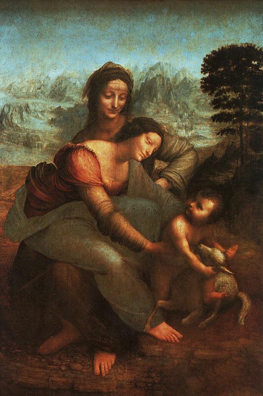  Leonardo  Da Vinci Virgin and Child with St Anne Sweden oil painting art